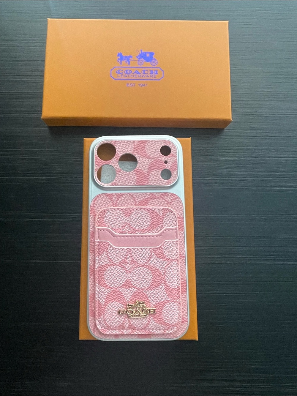 iPhone 17 pro max Coach Card Pocket Phone Case with Gold Logo. Box included - Picture 4 of 9